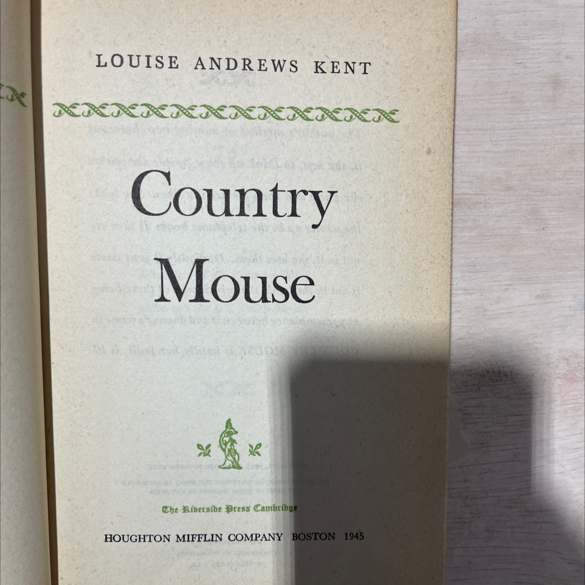 country mouse book, by louise andrews kent, 1945 Hardcover image 2