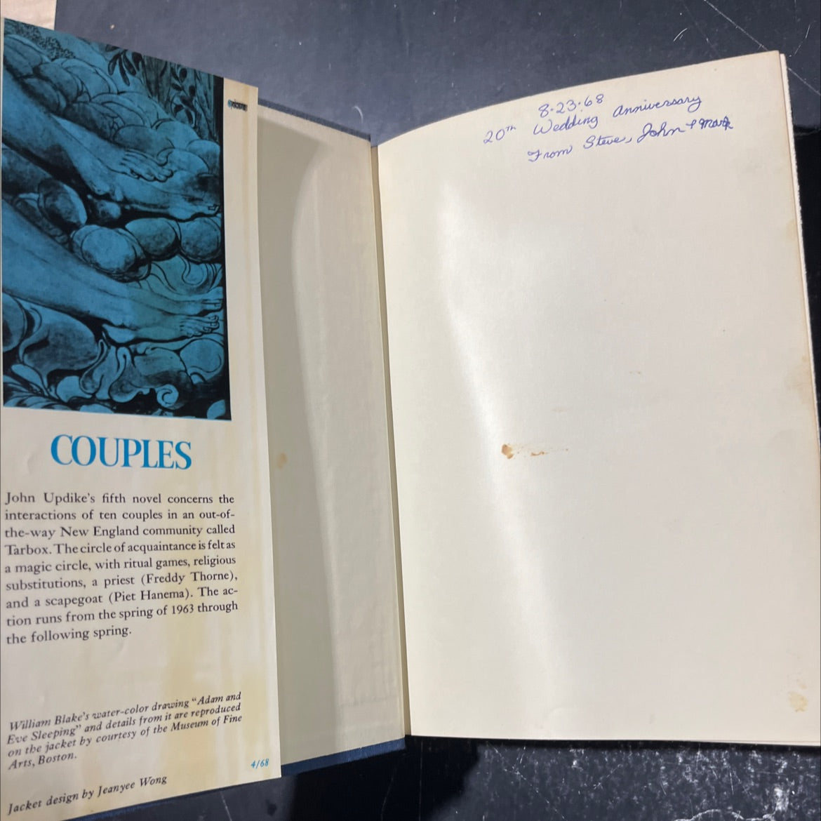 couples book, by John Updike, 1968 Hardcover image 4