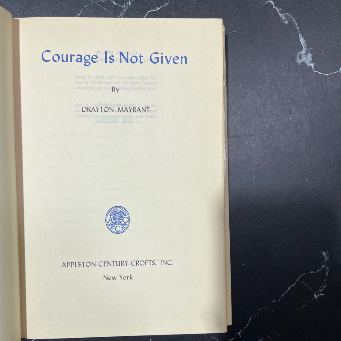 courage is not given book, by drayton mayrant, 1952 Hardcover image 2
