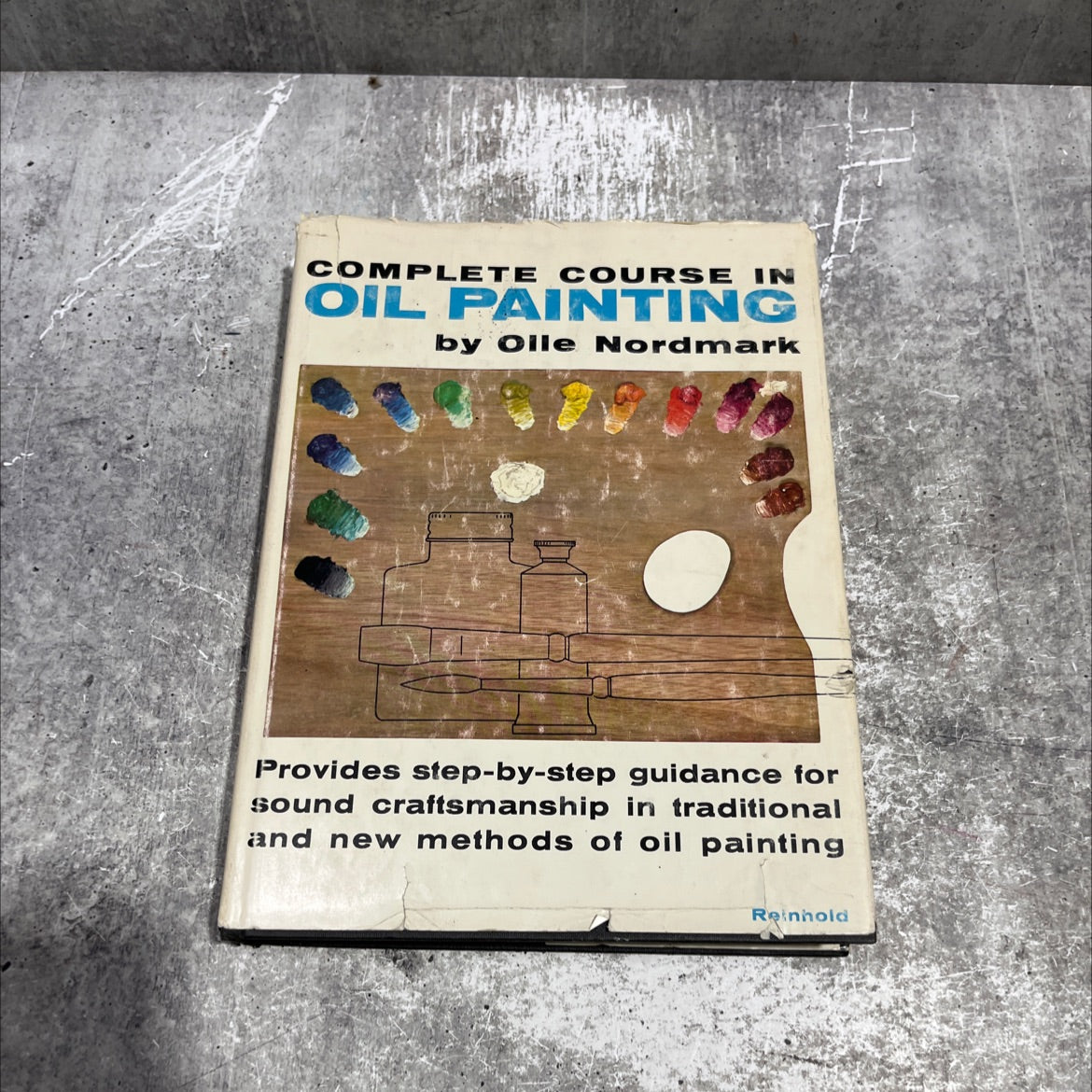 course in beginning oil painting book, by Olle Nordmark, 1960 Hardcover image 1