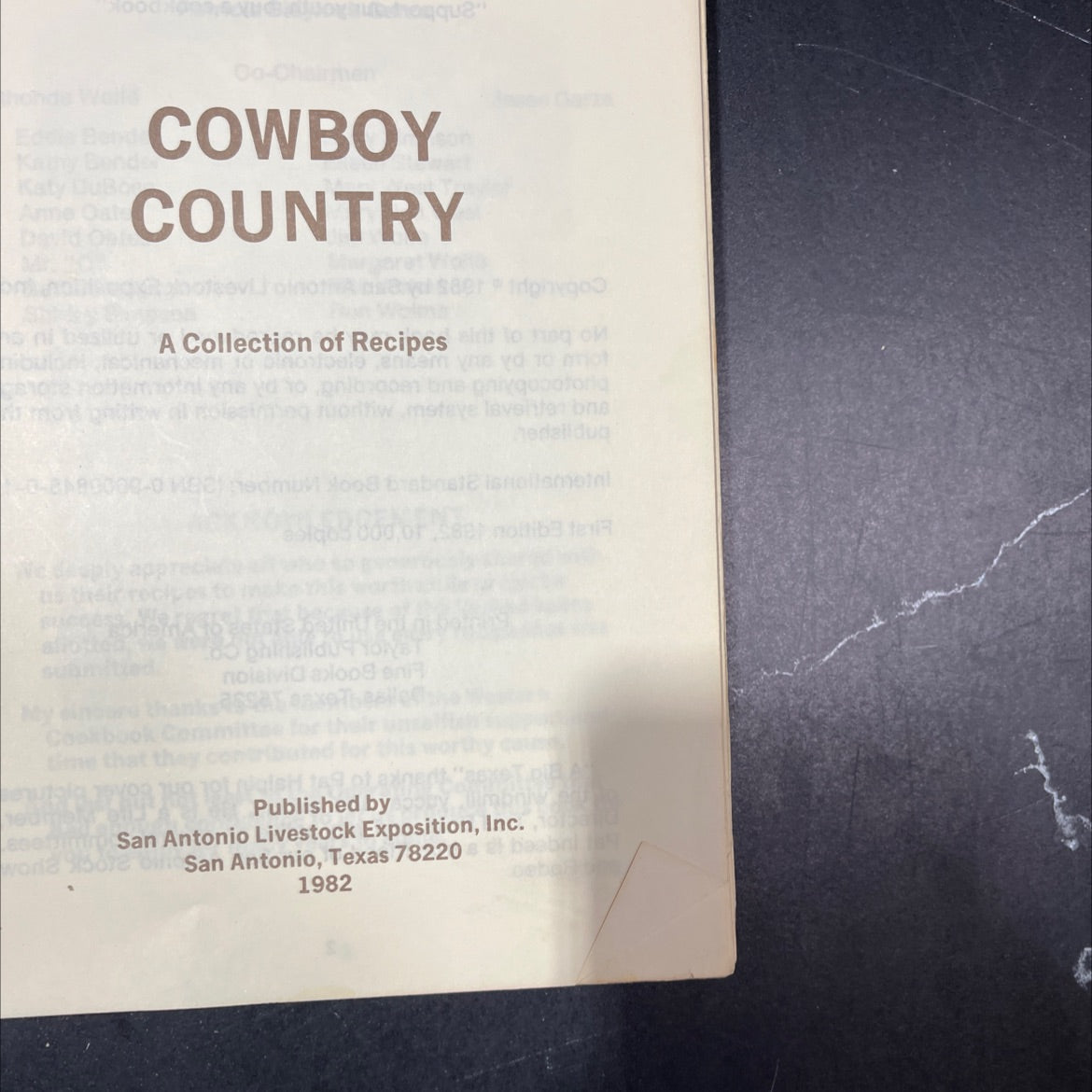 cowboy country a collection of recipes book, by Kath Co-Chairme, 1982 Paperback, First Edition image 2