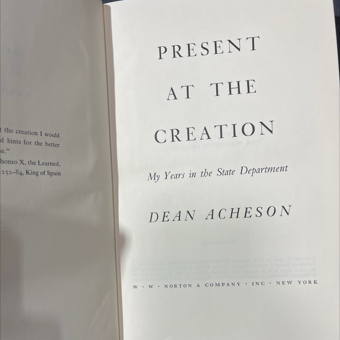 creation my years in the state department book, by dean acheson, 1969 Hardcover image 2