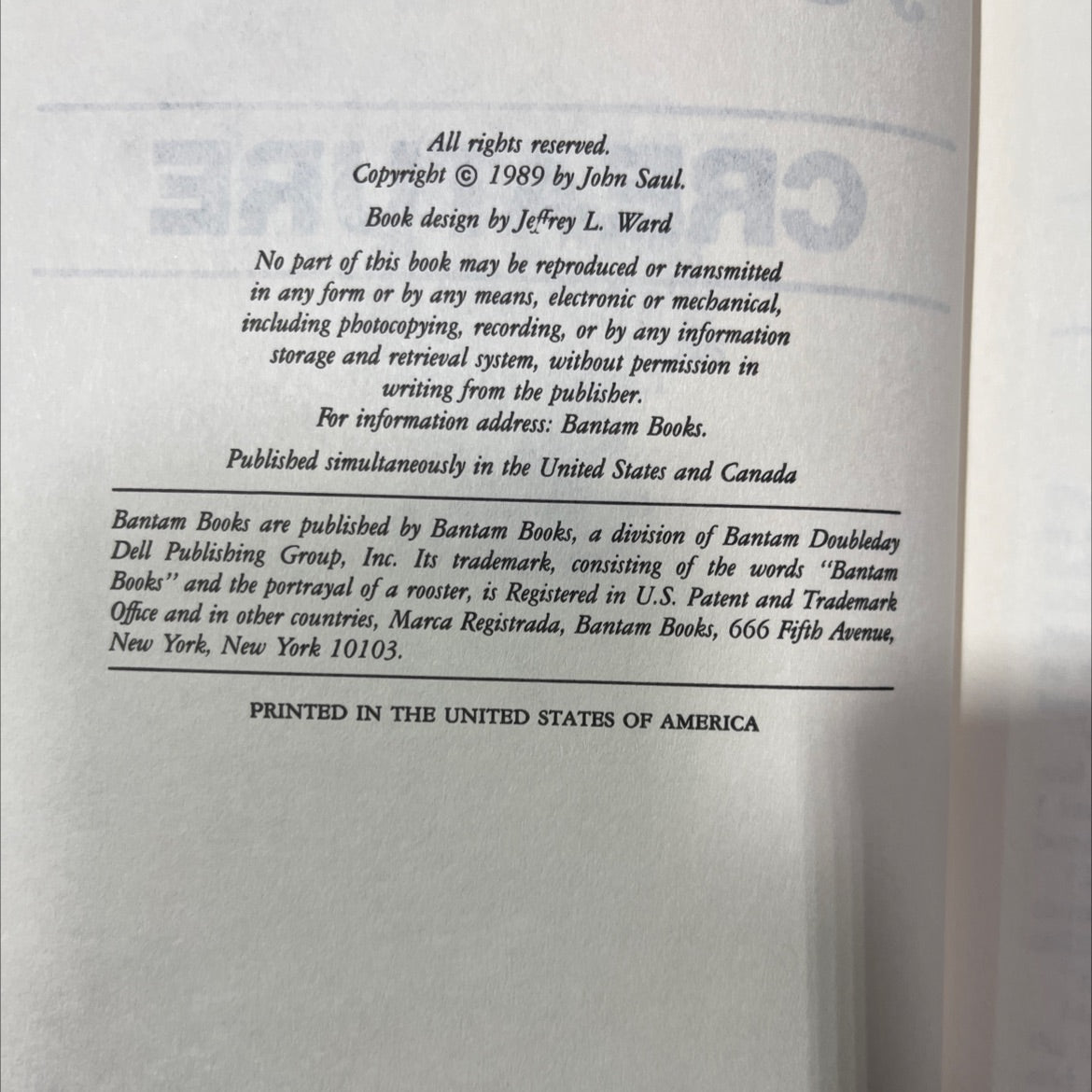 creature book, by john saul, 1989 Hardcover image 3