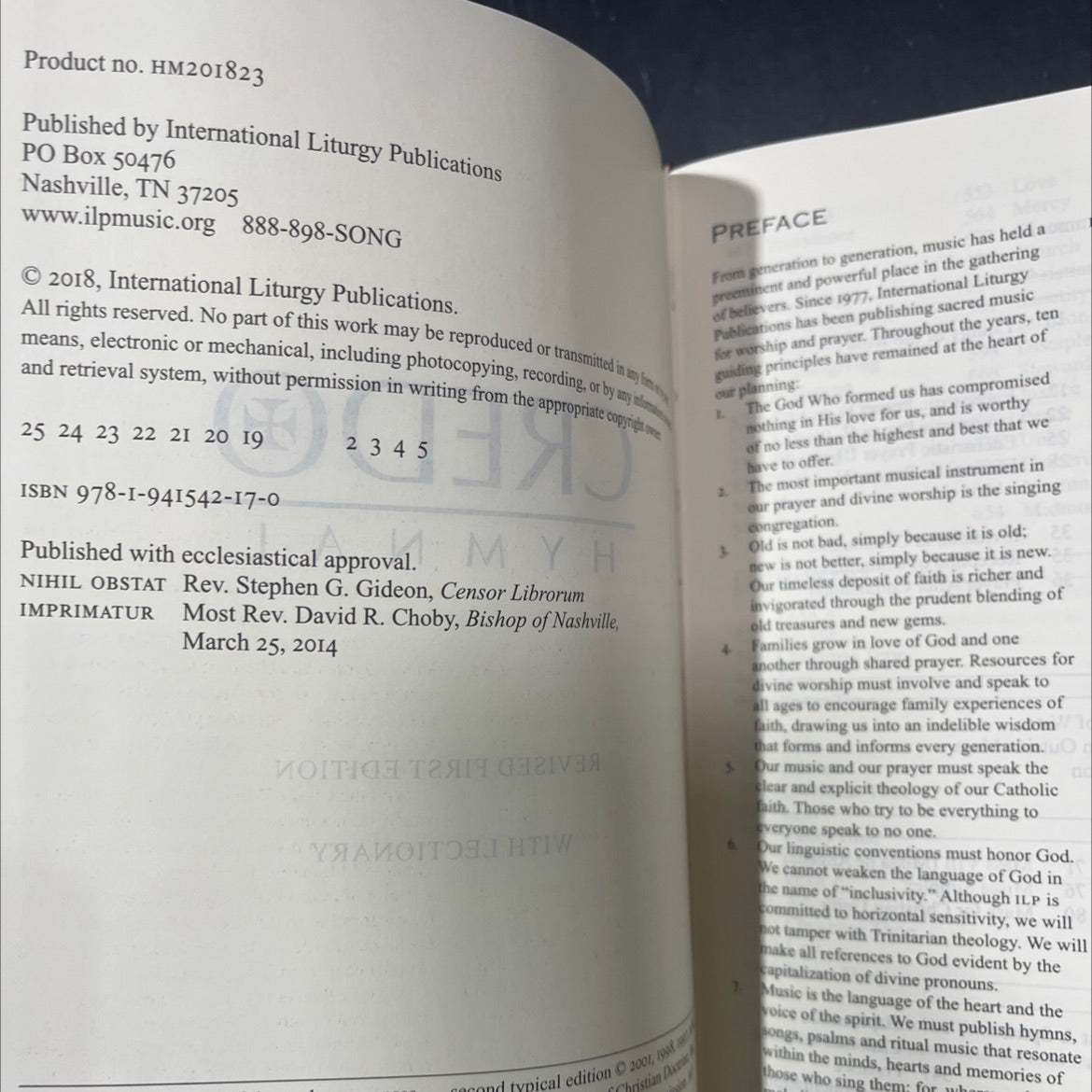 credo hymnal book, by International Liturgy Publications, 2018 Hardcover image 3
