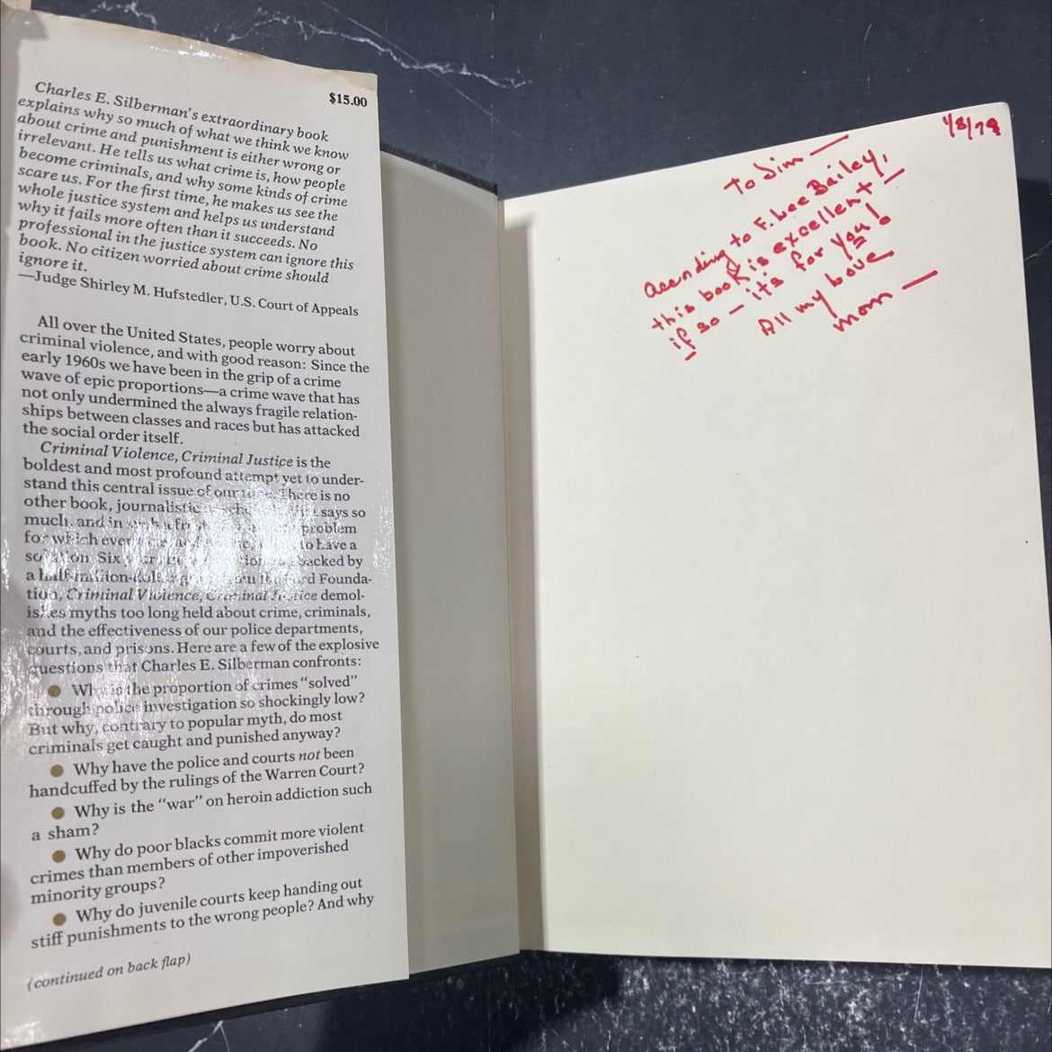 criminal violence, criminal justice book, by Charles E. Silberman, 1978 Hardcover image 4