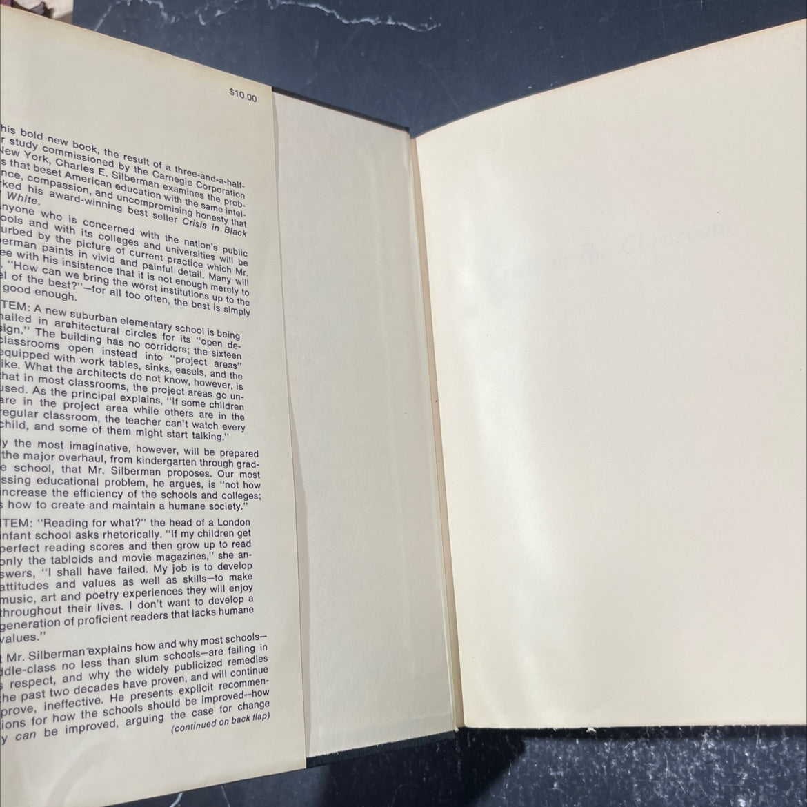 crisis in the classroom the remaking of american education book, by Charles E. Silberman, 1970 Hardcover image 4