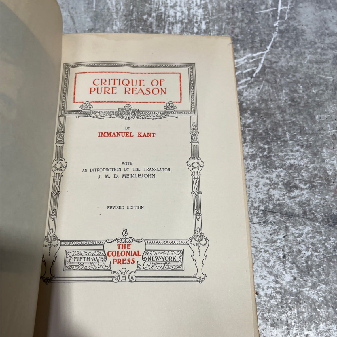 critique of pure reason book, by immanuel kant, 1900 Leather image 2