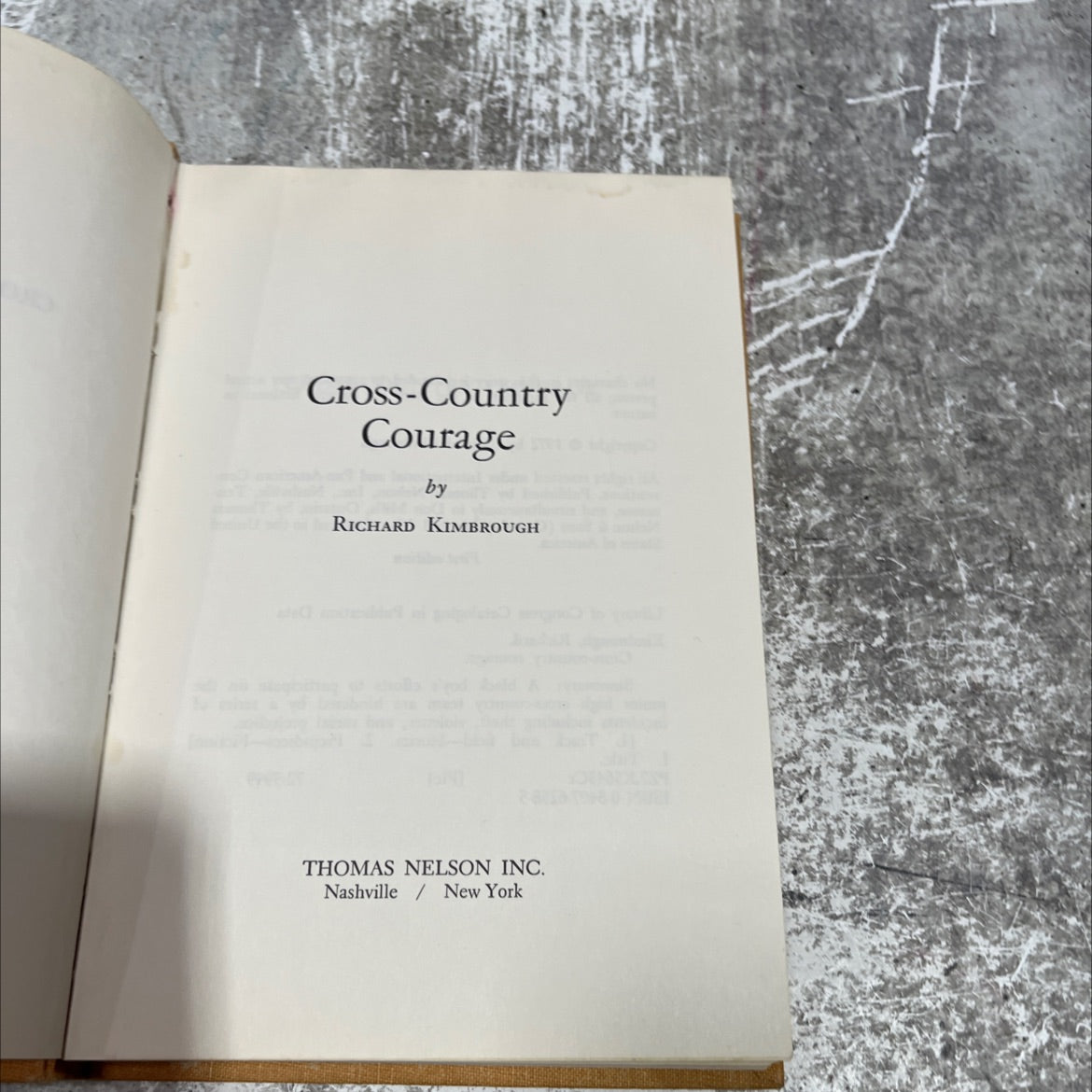 SIGNED cross-country courage book, by richard kimbrough, 1972 Hardcover, First Edition, Vintage image 2