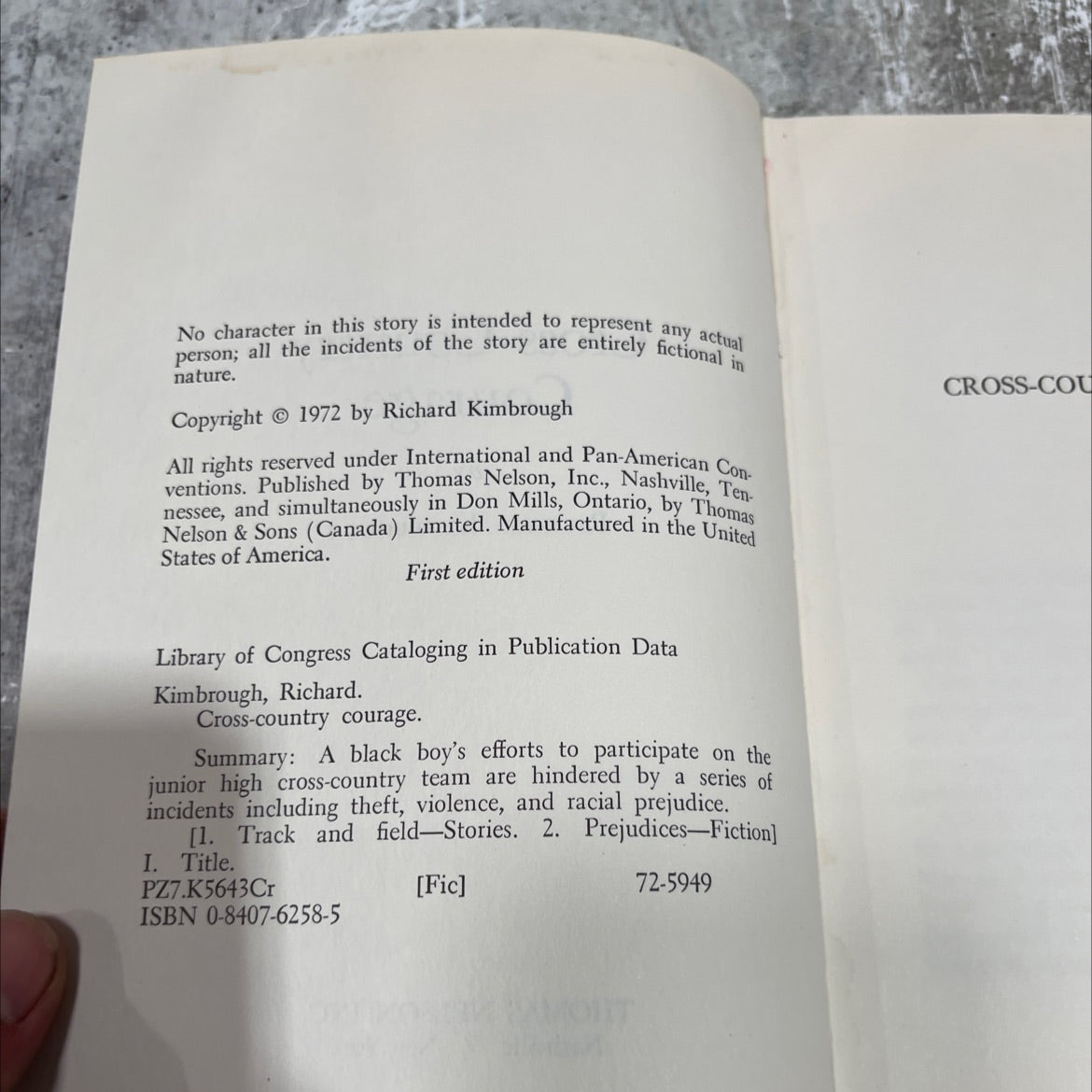 SIGNED cross-country courage book, by richard kimbrough, 1972 Hardcover, First Edition, Vintage image 3