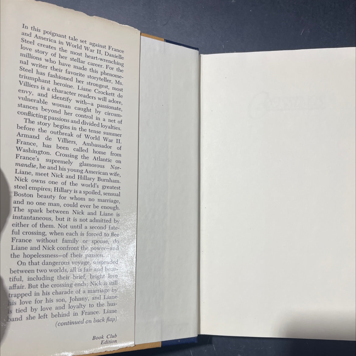 crossings book, by Danielle Steel, 1970 Hardcover image 2