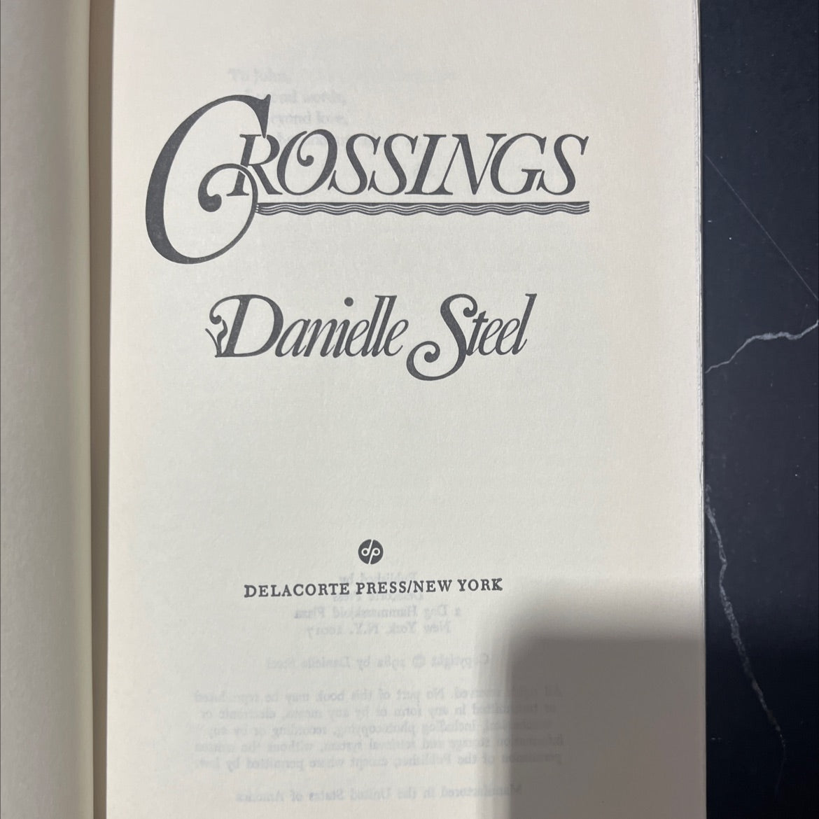 crossings book, by Danielle Steel, 1970 Hardcover image 3