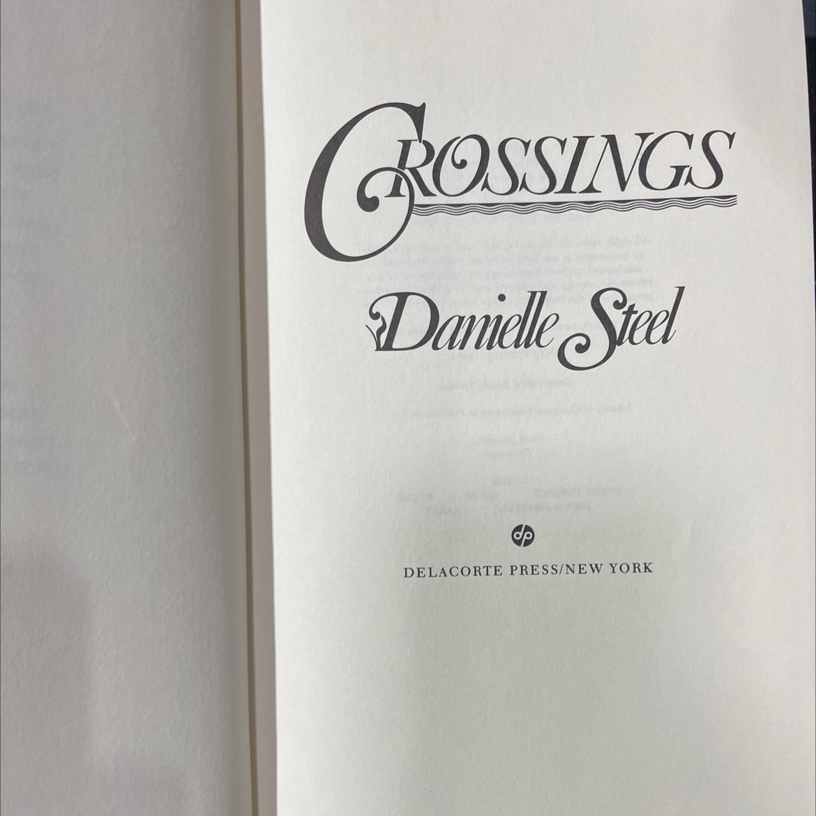 crossings book, by danielle steel, 1982 Hardcover image 2