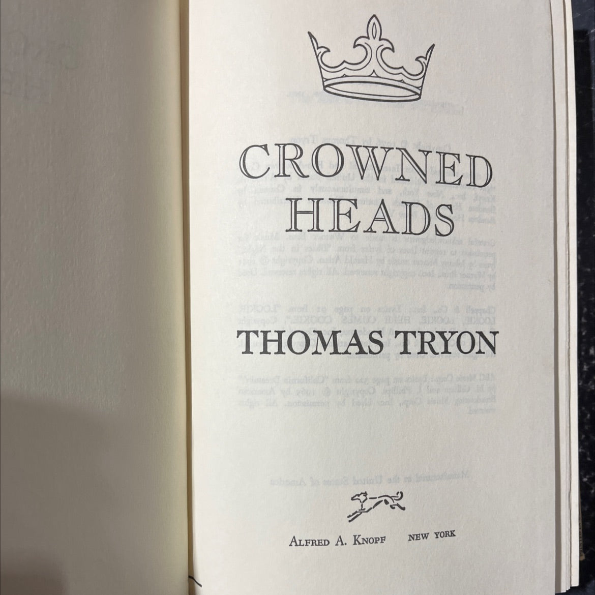 crowned heads book, by thomas tryon, 1976 Hardcover image 2