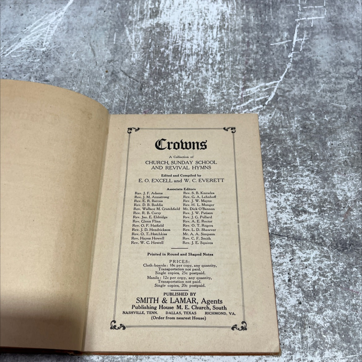 crowns a collection of church, sunday school and revival hymns book, by e. o. excell, w. c. everett, 1970 Hardcover image 2