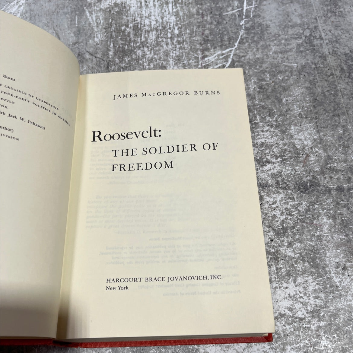 crucible of leadership four-party politics in america book, by James MacGregor Burns, 1970 Hardcover image 2