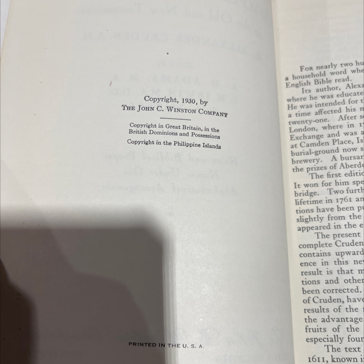 cruden's complete concordance to the old and new testaments book, by alexander cruden, 1930 Hardcover image 3