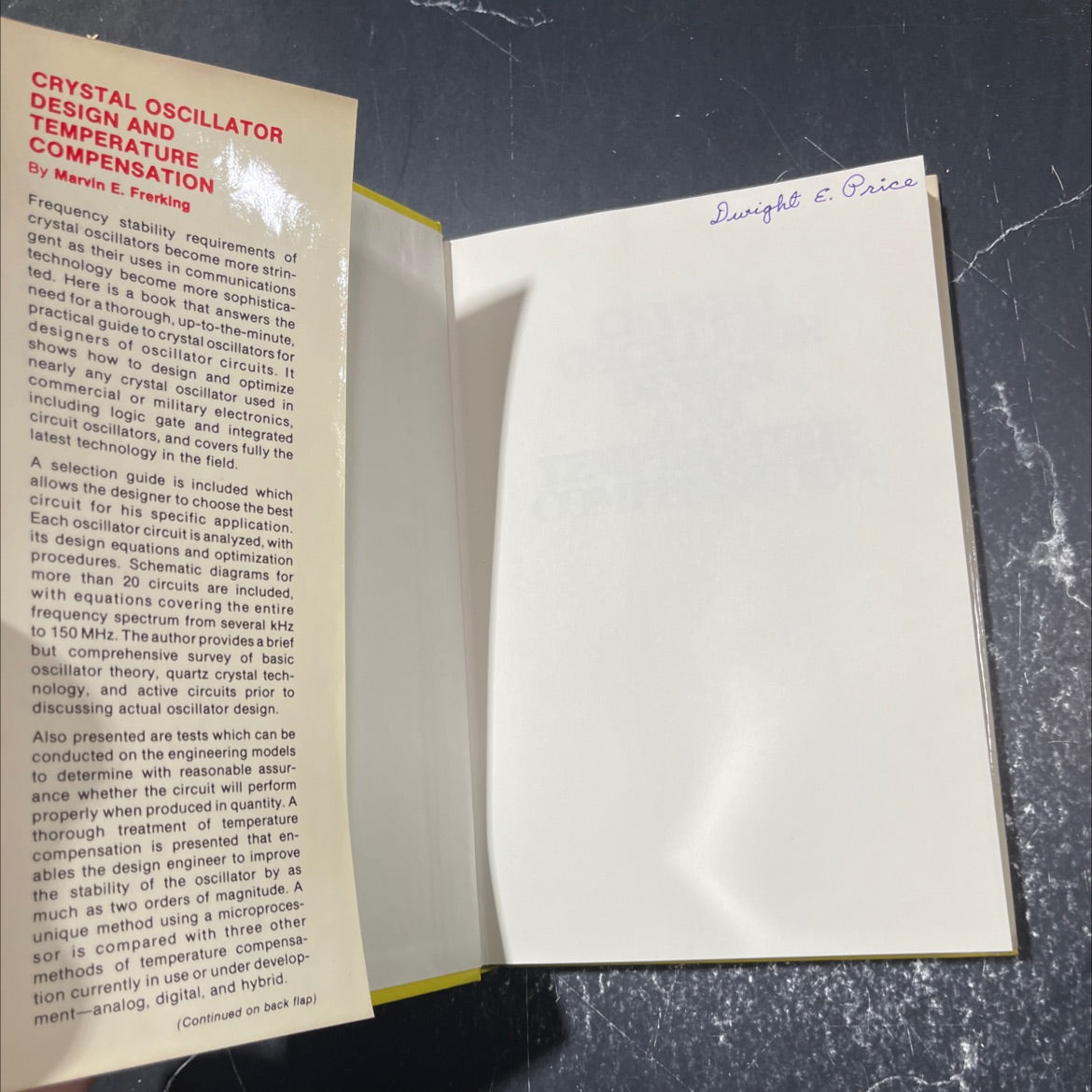 crystal oscillator design and temperature compensation book, by Marvin E. Frerking, 1978 Hardcover image 4