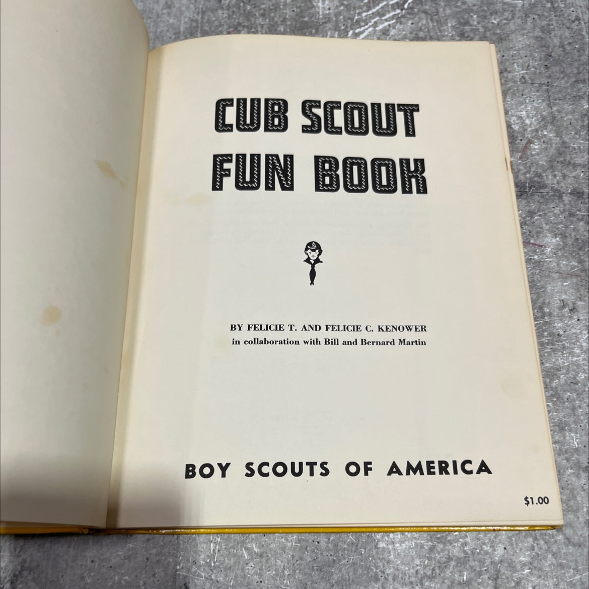 cub scout fun book book, by felicie t. kenower, felicie c. kenower, bill martin, bernard martin, 1956 Hardcover image 2