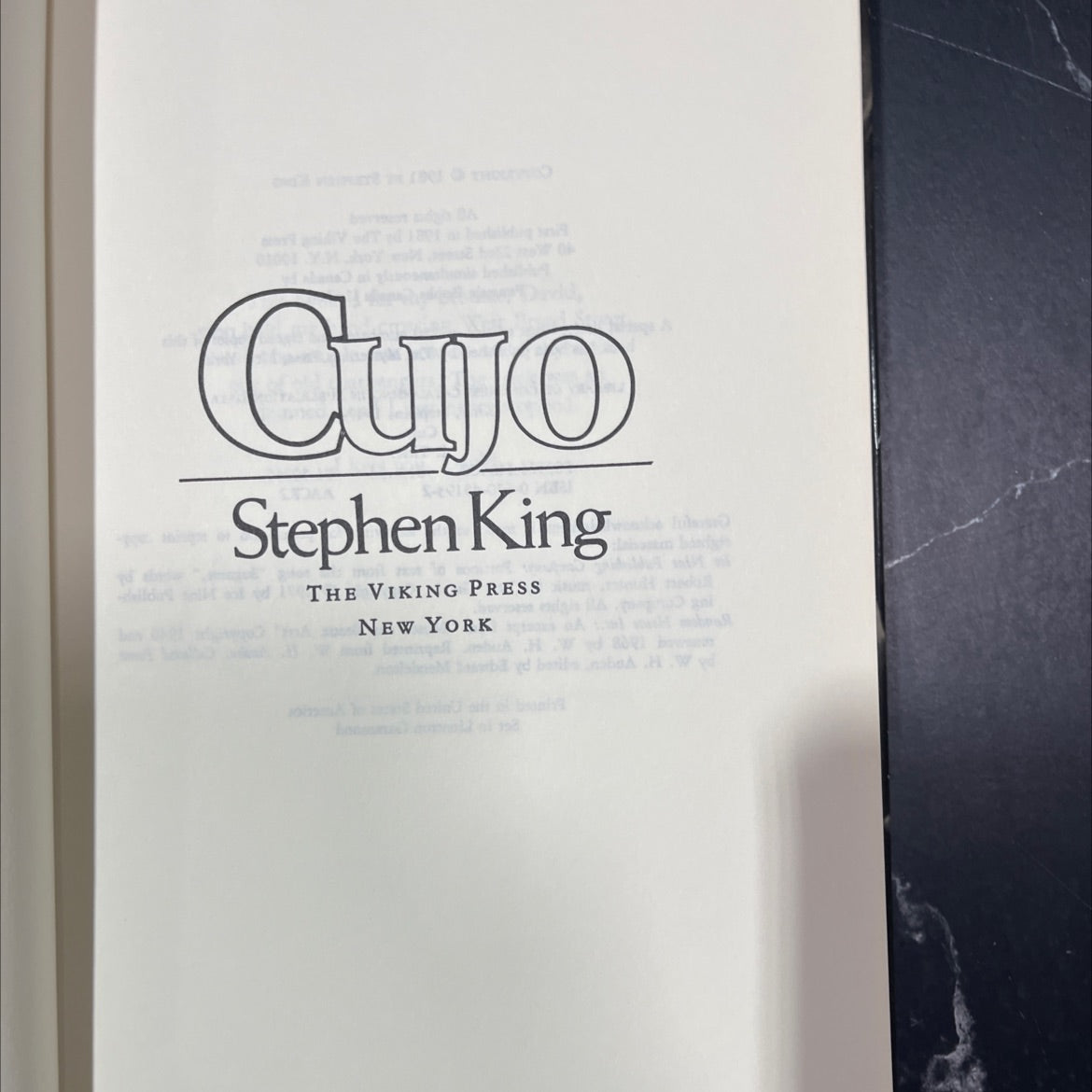 cujo book, by stephen king, 1981 Hardcover image 2