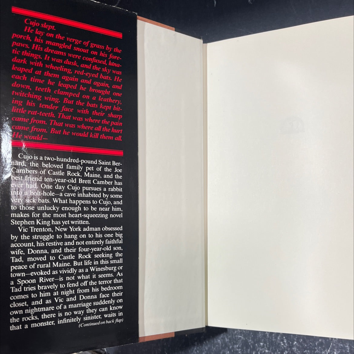cujo book, by stephen king, 1981 Hardcover image 4
