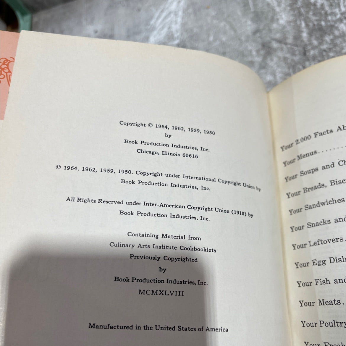culinary arts institute encyclopedic revised edition book, by ruth berolzheimer, 1968 Hardcover image 3