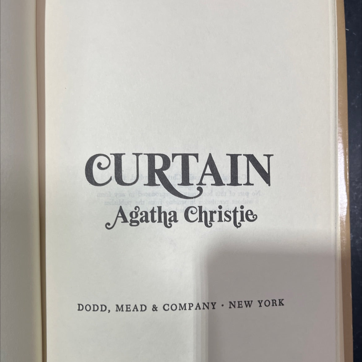curtain book, by agatha christie, 1975 Hardcover image 2