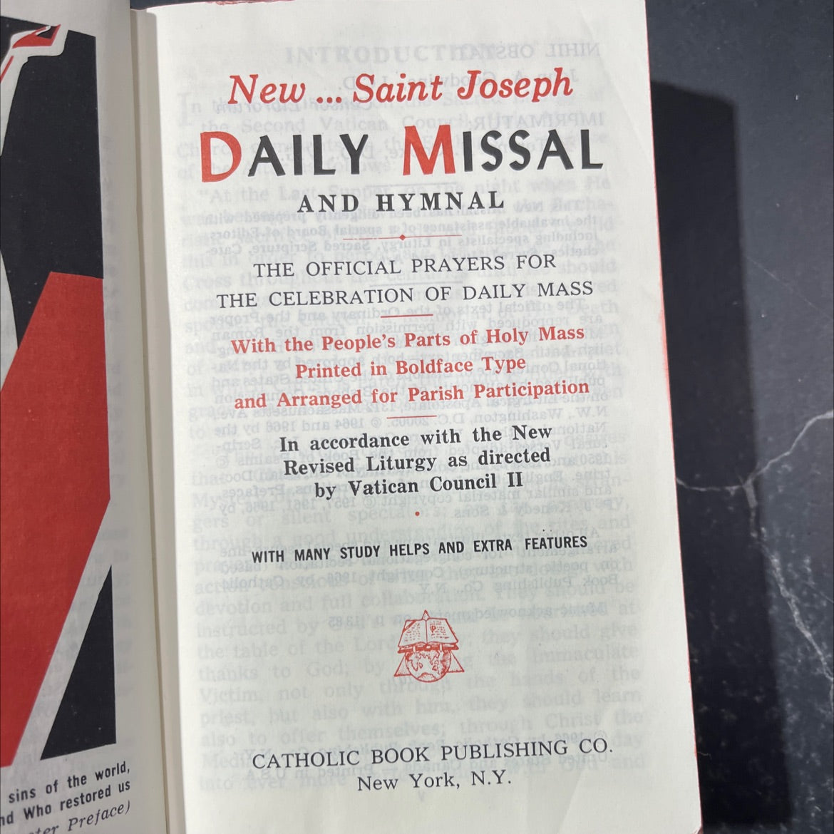 daily missal and hymnal book, by unknown, 1966 Hardcover image 2