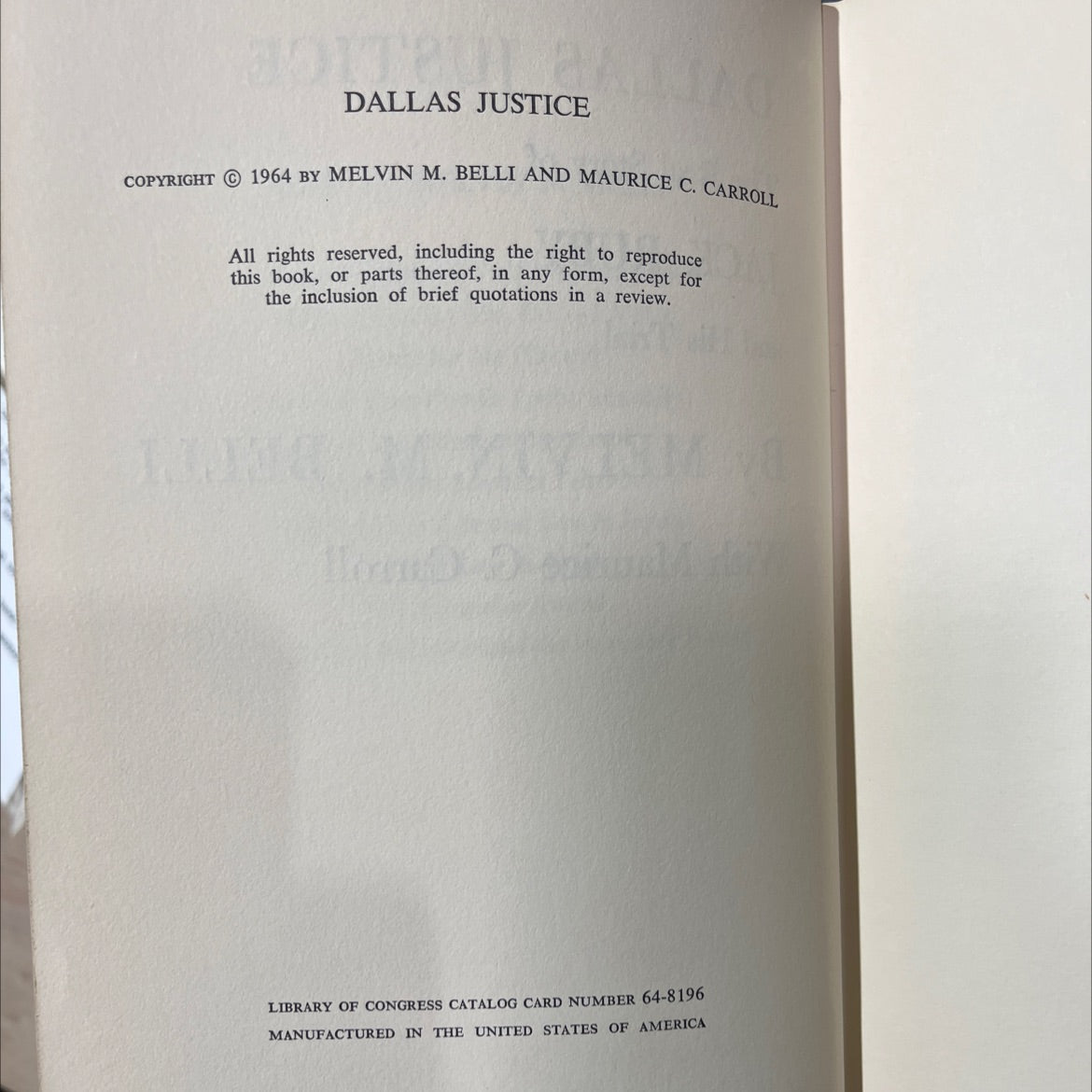 dallas justice the real story of jack ruby and his trial book, by melvin m. belli, 1964 Hardcover image 3