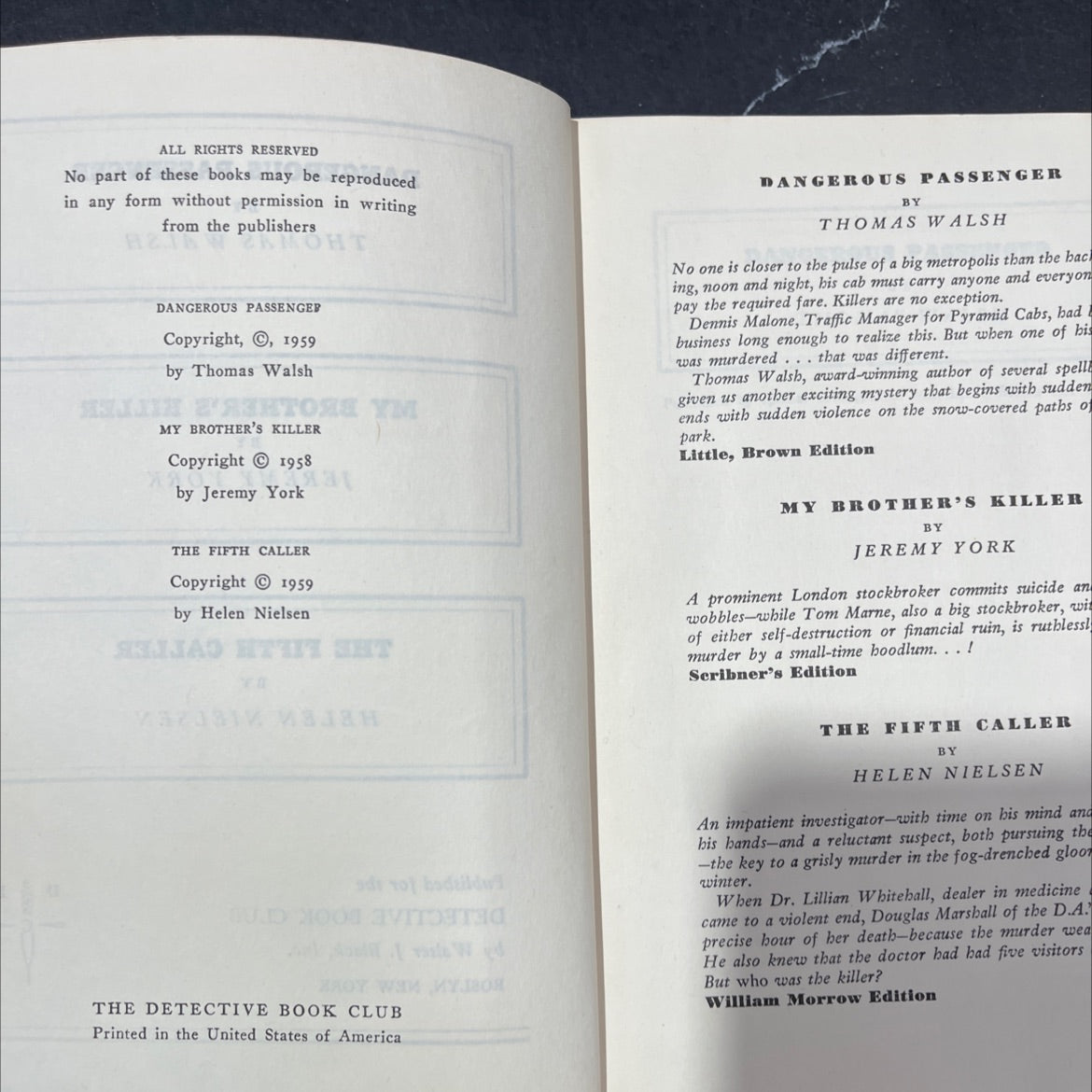 dangerous passenger book, by Thomas Walsh, 1959 Hardcover image 3