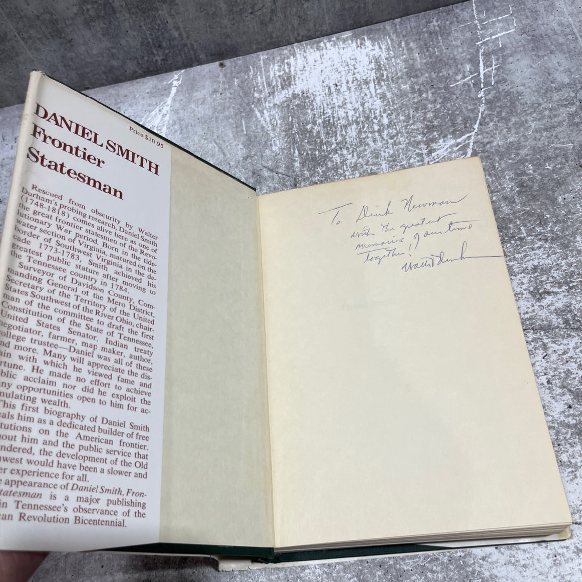 daniel smith frontier statesman book, by walter t. durham, 1976 Hardcover image 4