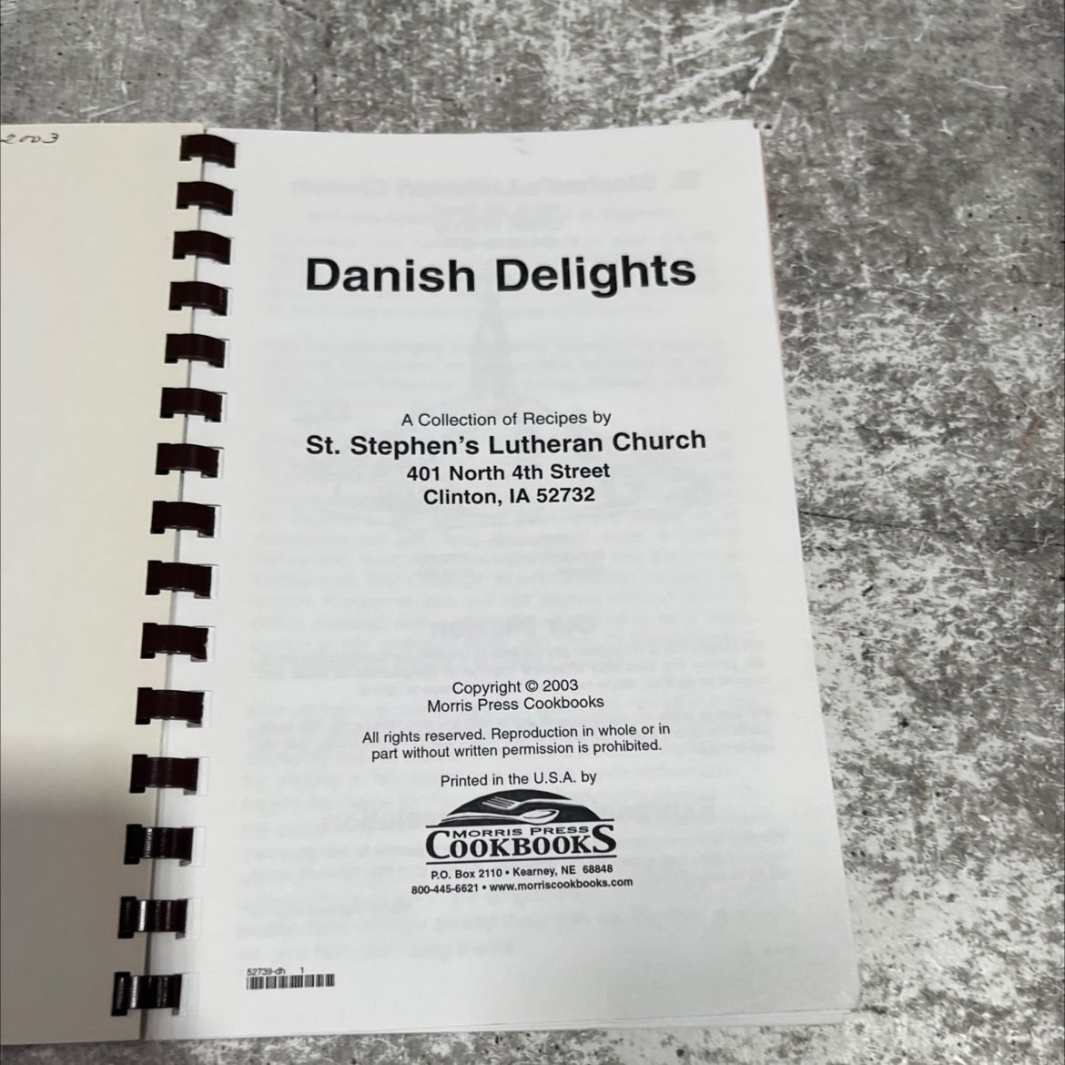 danish delights a collection of recipes book, by st. stephen's lutheran church, 2003 Paperback image 2