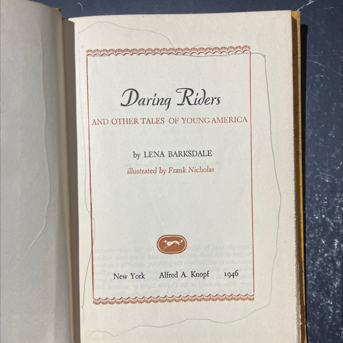daring riders and other tales of young america book, by lena barksdale, 1946 Hardcover image 2