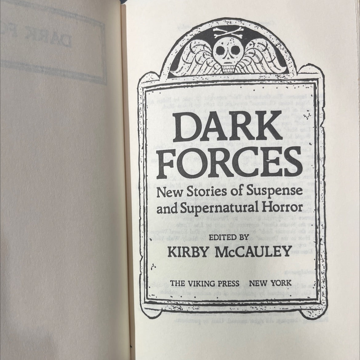 dark forces new stories of suspense and supernatural horror book, by kirby mccauley, 1980 Hardcover image 2