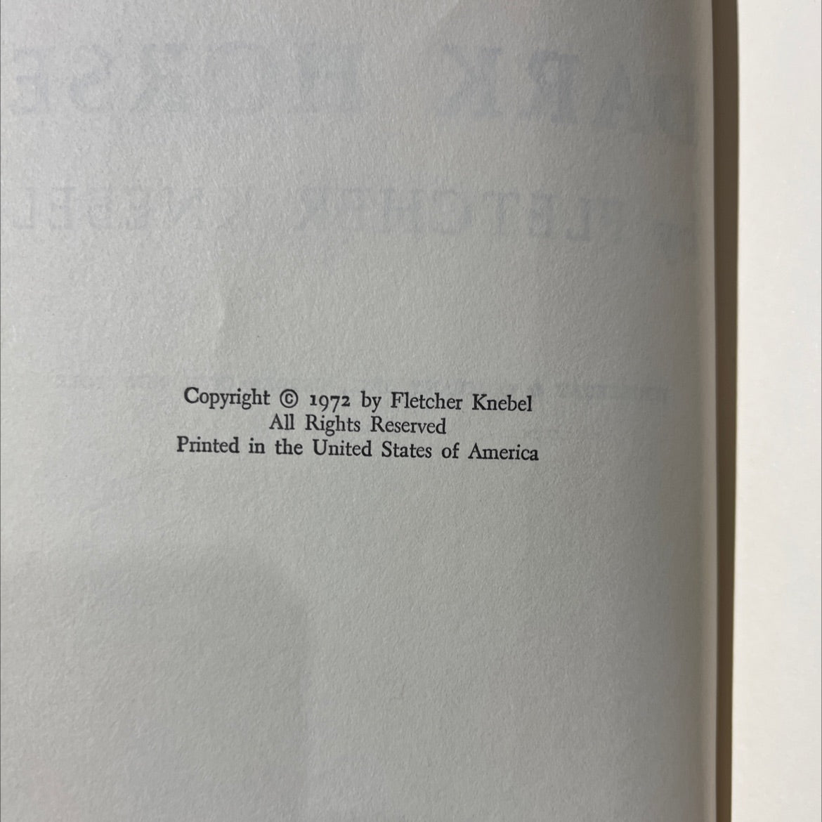 dark horse book, by fletcher knebel, 1972 Hardcover image 3