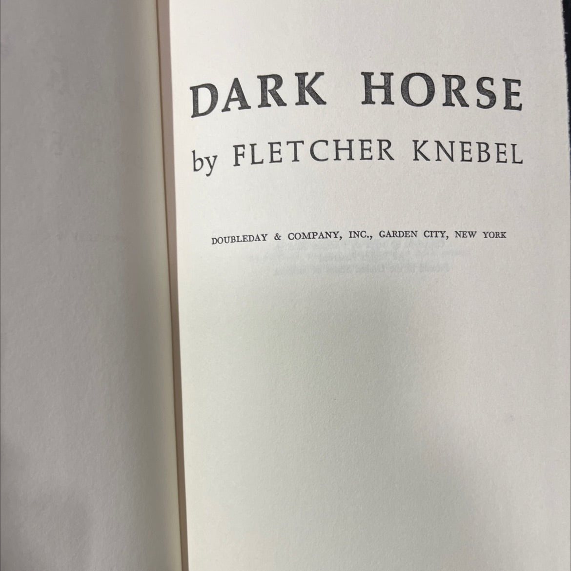 dark horse book, by fletcher knebel, 1972 Hardcover image 2