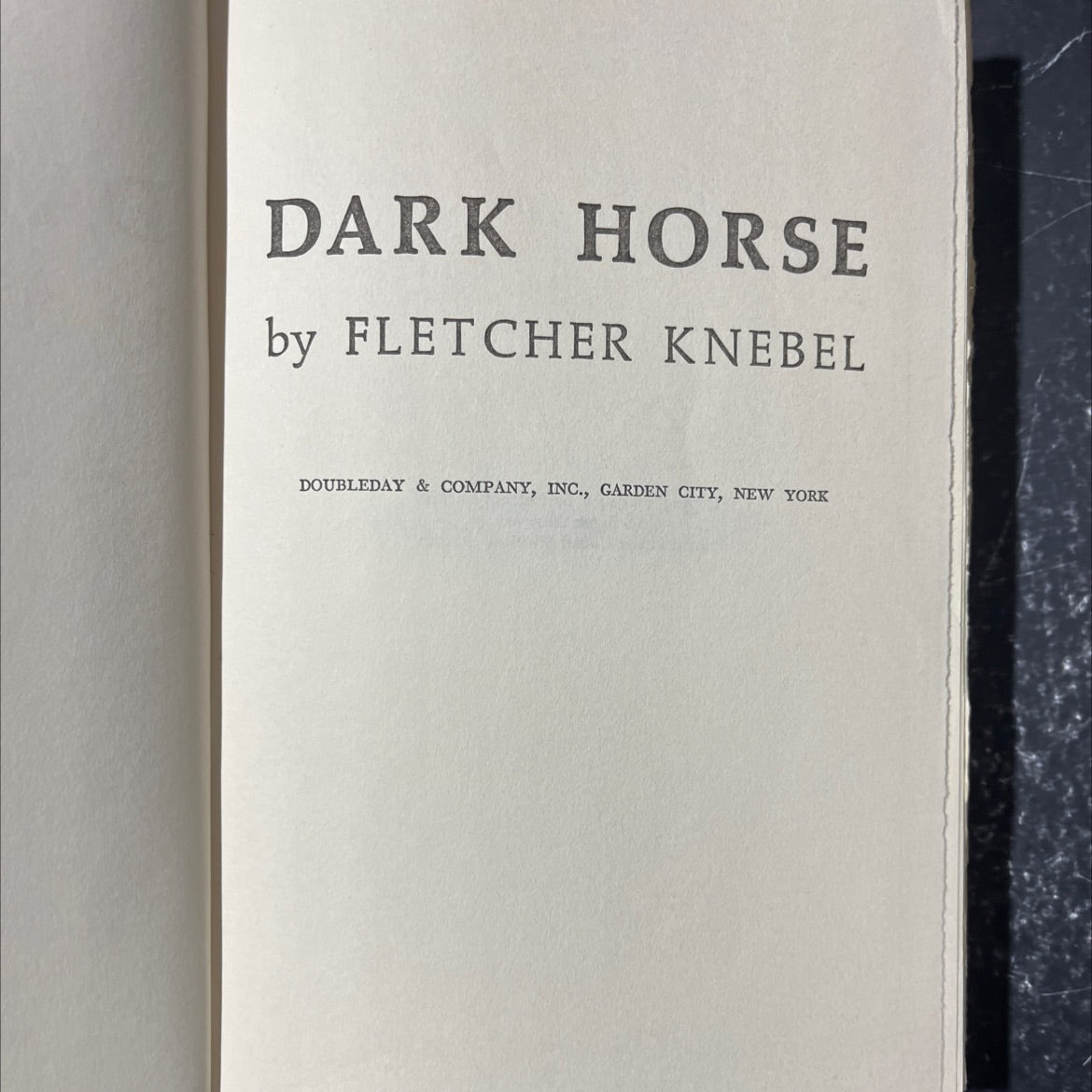dark horse book, by fletcher knebel, 1972 Hardcover image 2