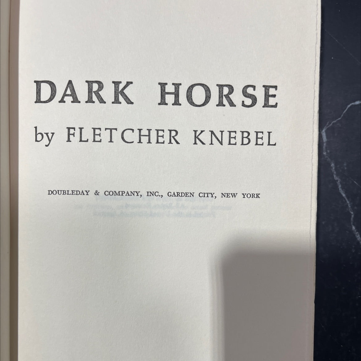 dark horse book, by fletcher knebel, 1972 Hardcover image 2