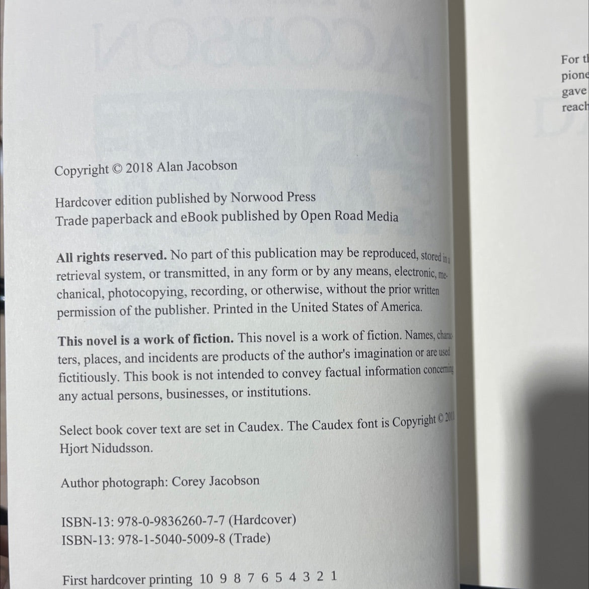 SIGNED dark side the moon of an opsig team black novel book, by alan jacobson, 2018 Leather, First Edition image 3