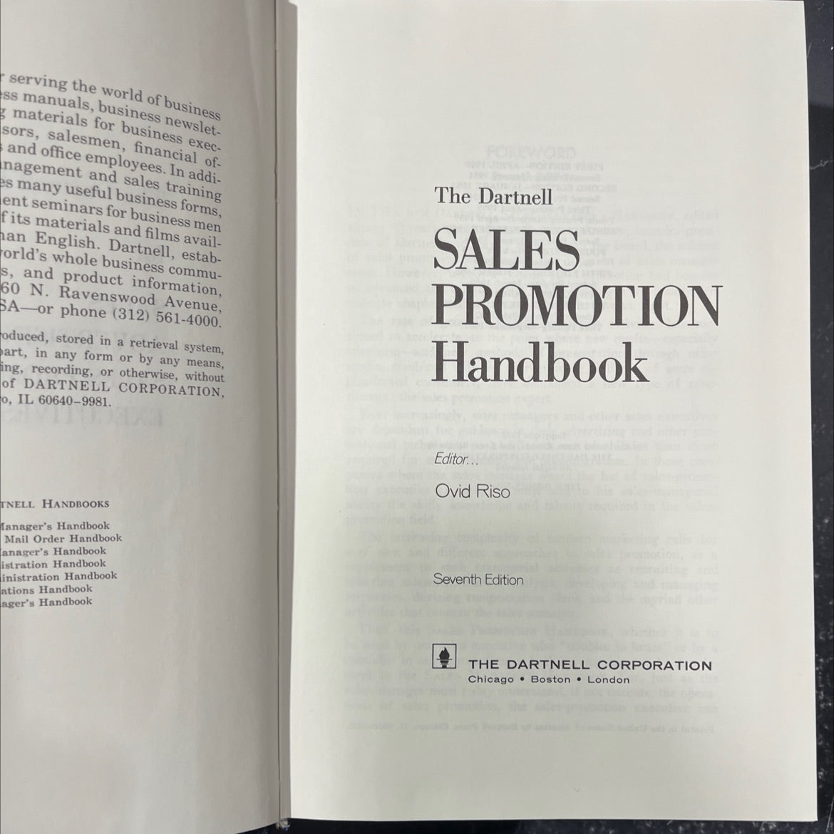 dartnell sales promotion handbook book, by ovid riso, 1979 Hardcover image 2