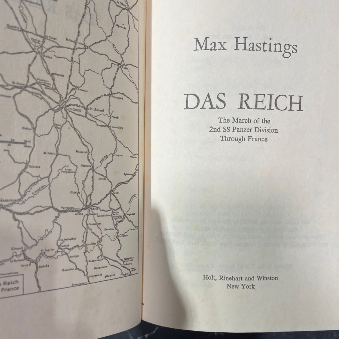das reich the march of the 2nd ss panzer division through france book, by max hastings, 1982 Hardcover image 2
