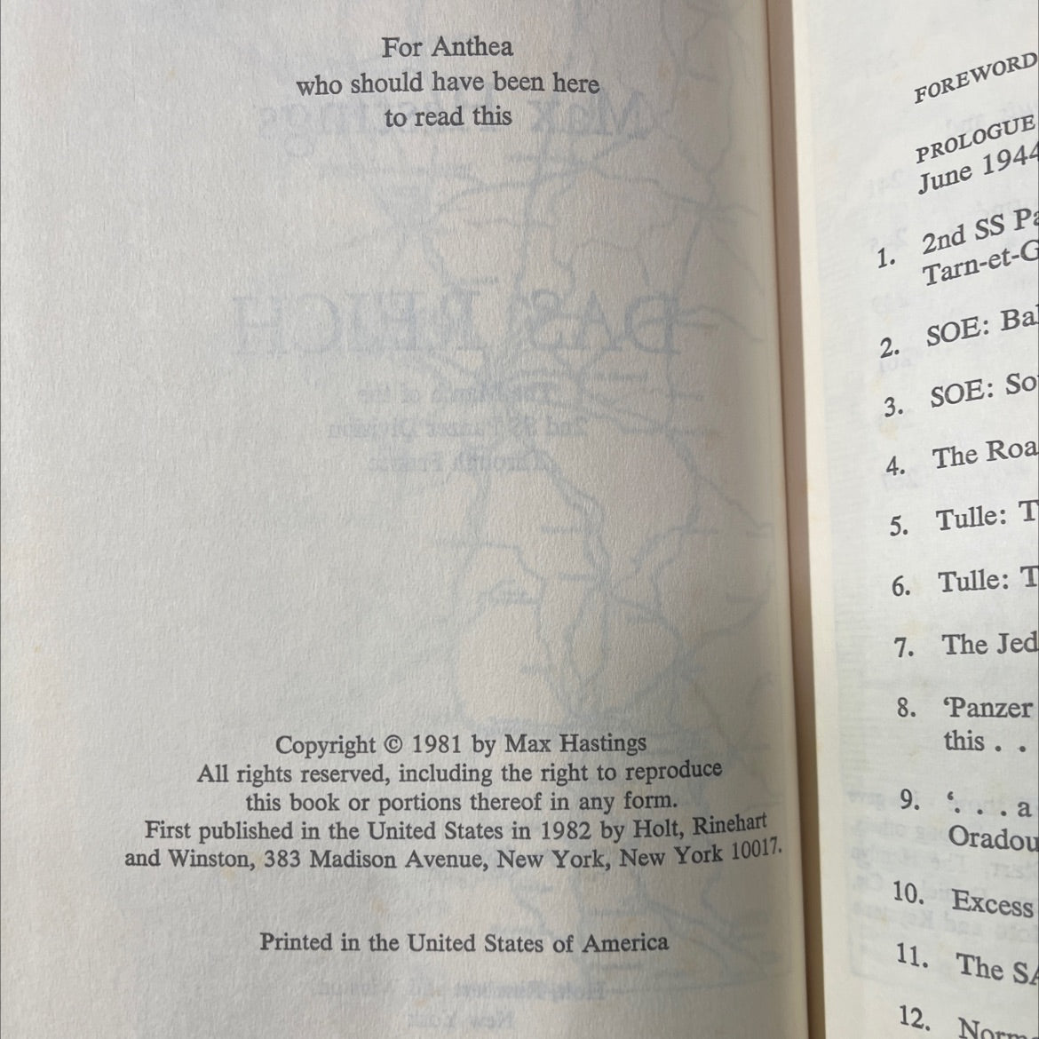 das reich the march of the 2nd ss panzer division through france book, by max hastings, 1982 Hardcover image 3