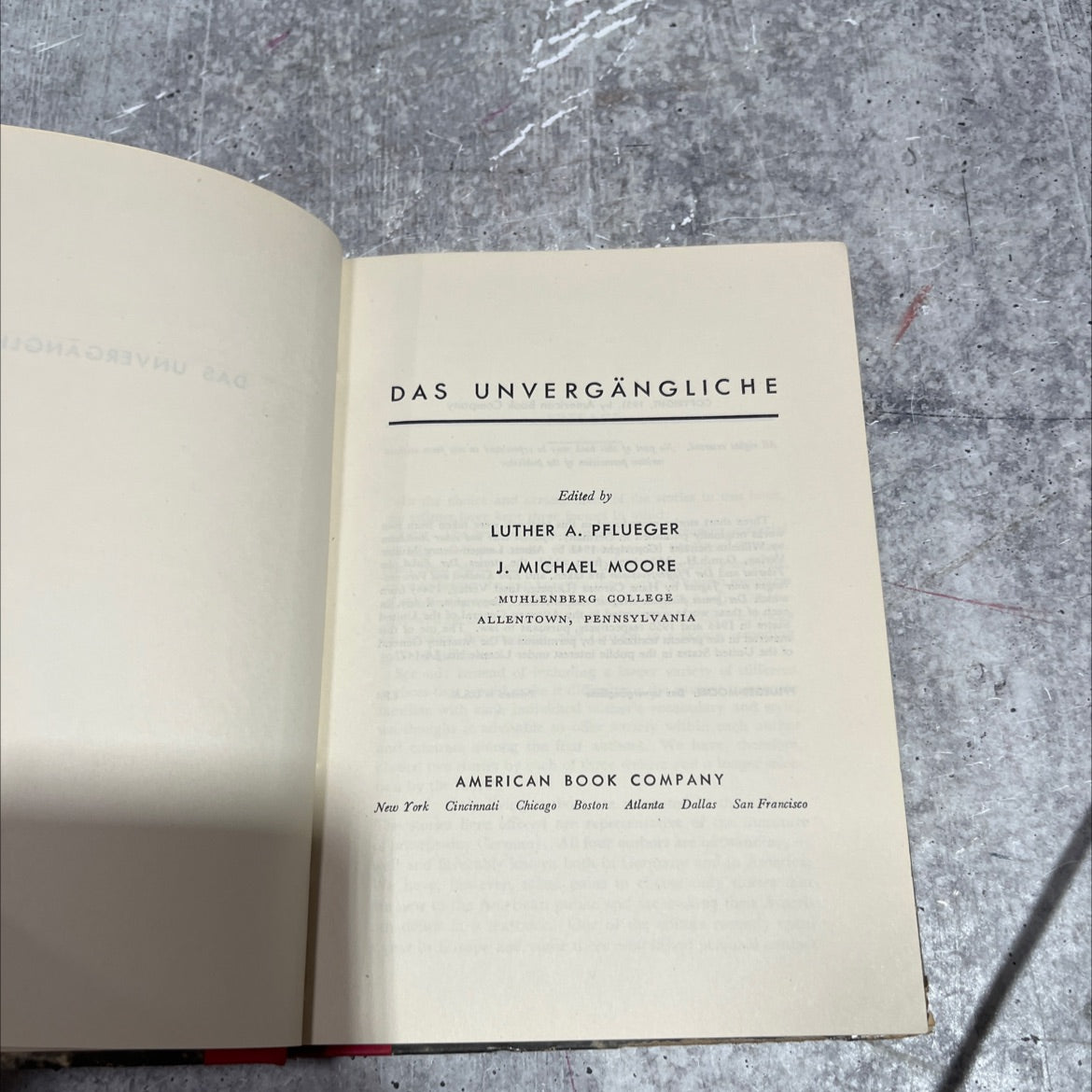 das unvergängliche book, by luther a. pflueger, j. michael moore, 1951 Hardcover image 2