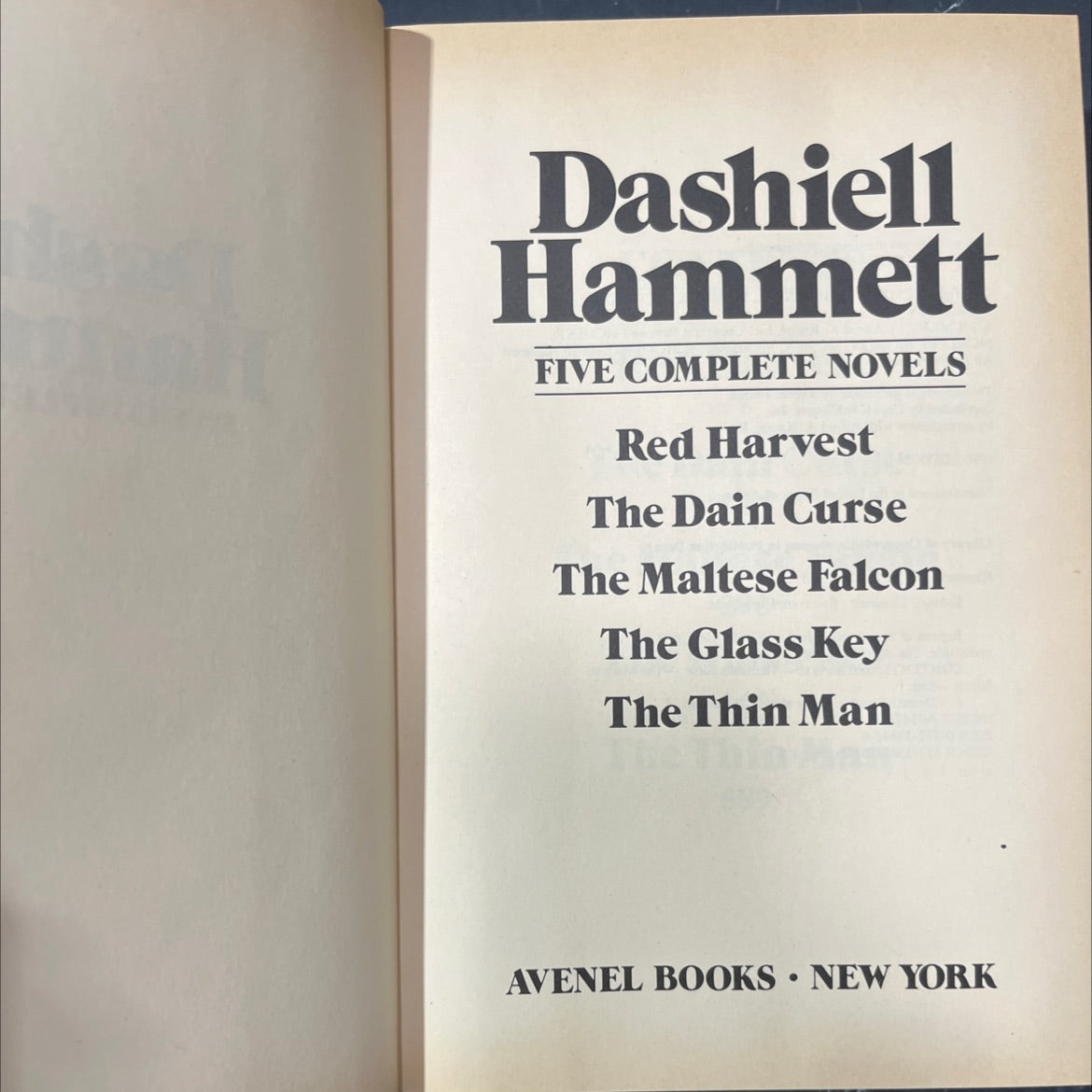 dashiell hammett five complete novels book, by Dashiell Hammett, 1980 Hardcover image 2