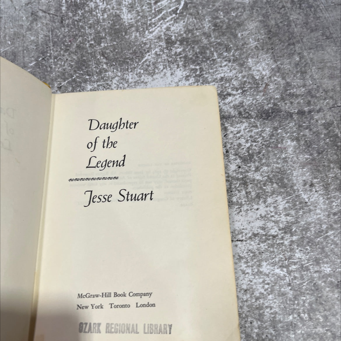 daughter of the legend book, by Jesse Stuart, 1965 Hardcover image 2