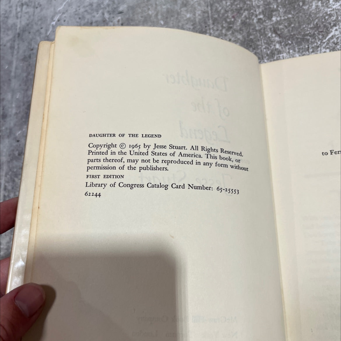 daughter of the legend book, by Jesse Stuart, 1965 Hardcover image 3