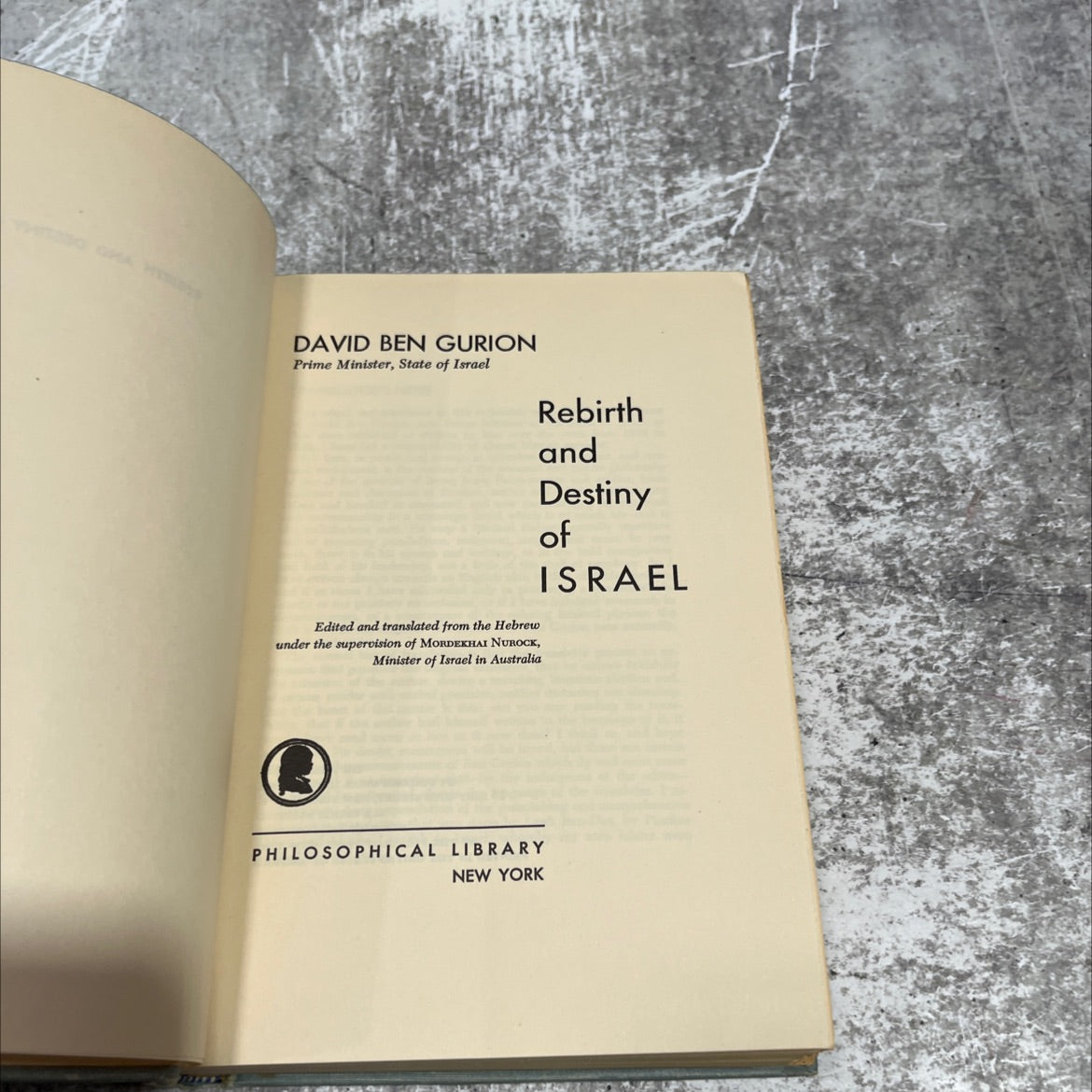 david ben gurion prime minister, state of israel book, by david ben gurion, 1954 Hardcover image 2