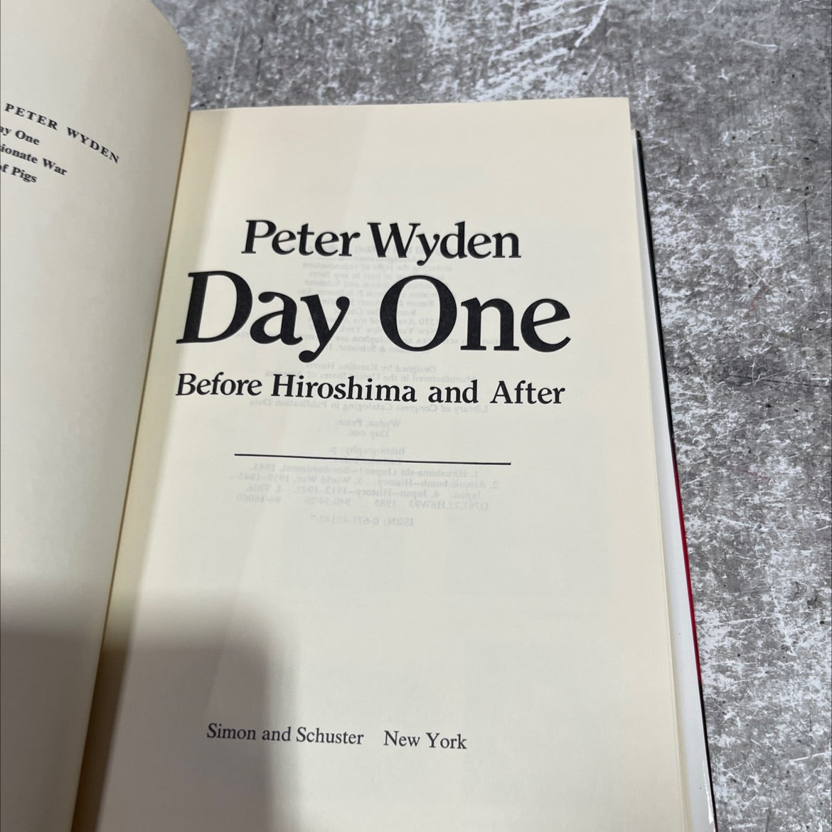 day one book, by peter wyden, 1984 Hardcover image 2