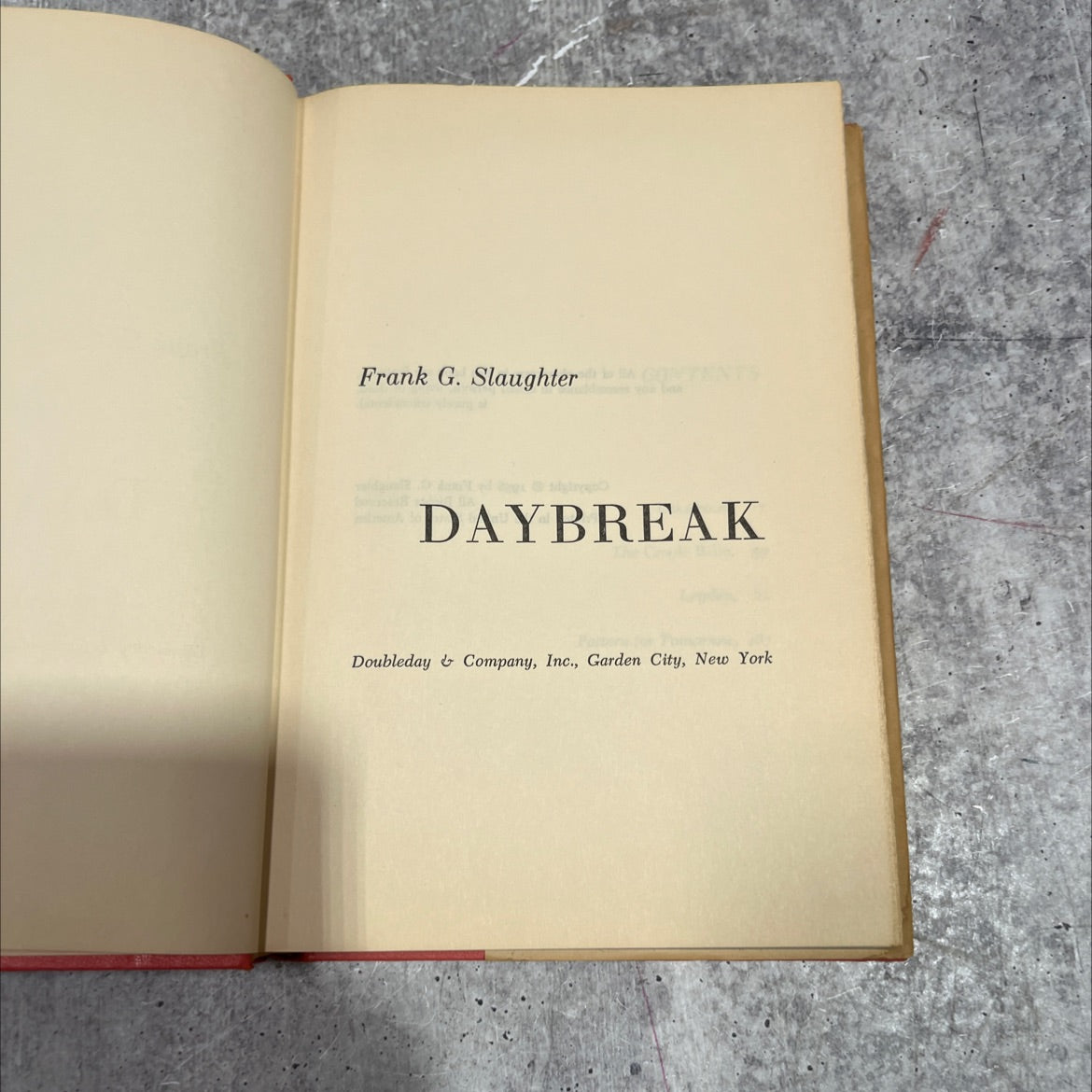 daybreak book, by Frank G. Slaughter, 1958 Hardcover image 2