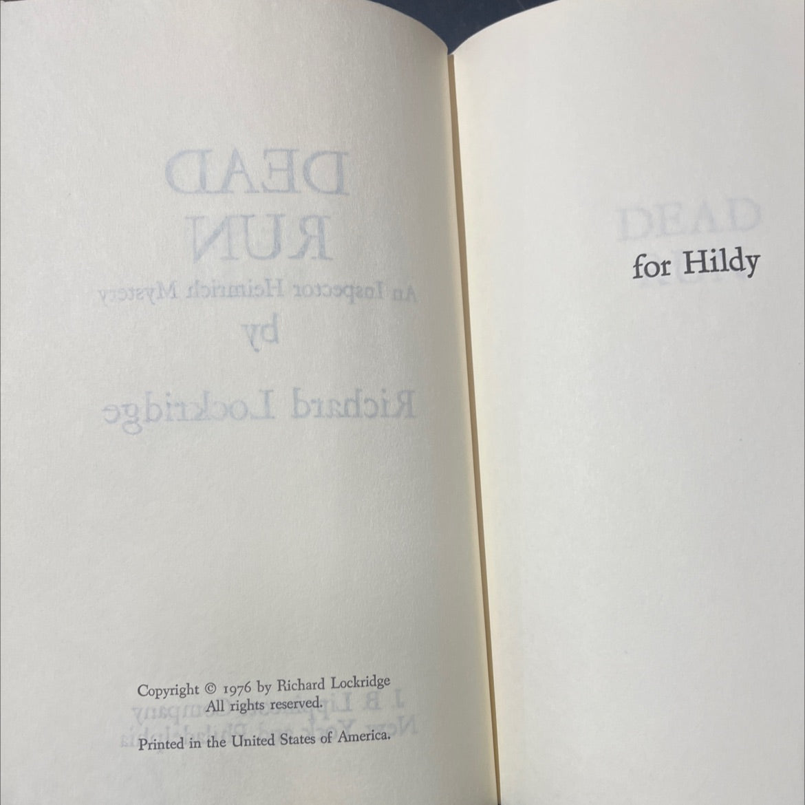 dead run book, by Richard Lockridge, 1976 Hardcover image 3