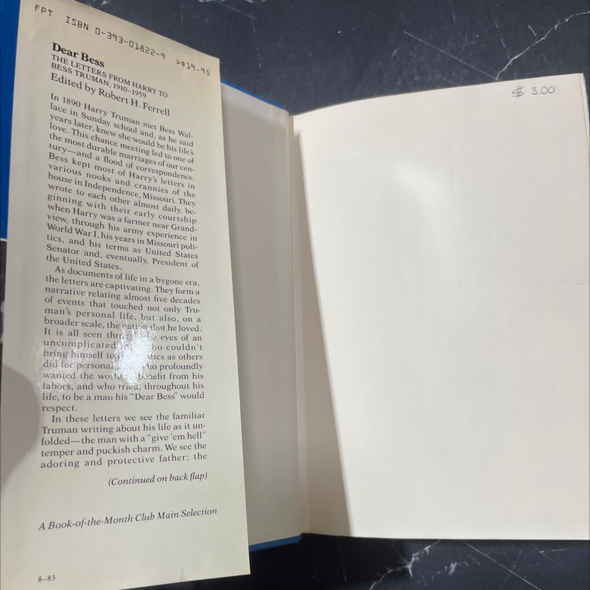 dear bess the letters from harry to bess truman 1910-1959 book, by Robert H. Ferrell, 1983 Hardcover image 4